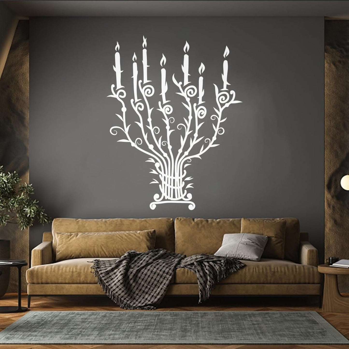 Fine Carving Decals Candle Candlestick Vintage Chandelier Branches Light It Won'T Fall Off