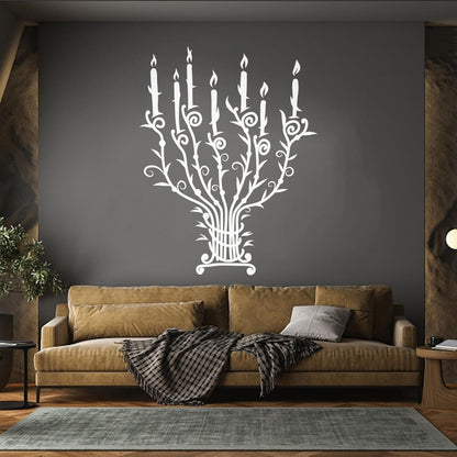 Fine Carving Decals Candle Candlestick Vintage Chandelier Branches Light It Won'T Fall Off