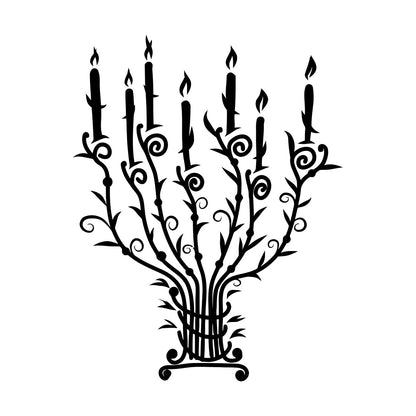 Fine Carving Decals Candle Candlestick Vintage Chandelier Branches Light It Won'T Fall Off
