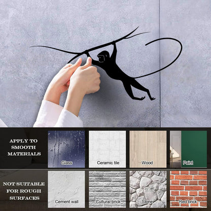 Engraving Stickers Monkey On Branch Animal Macaque Jungle Can Modify And Add Information