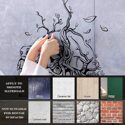 Wall Decals Pvc Turtle Tree Branches Leaves Animal Wall Beautification