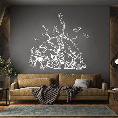Wall Decals Pvc Turtle Tree Branches Leaves Animal Wall Beautification
