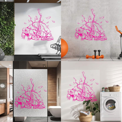 Wall Decals Pvc Turtle Tree Branches Leaves Animal Wall Beautification