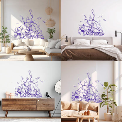 Wall Decals Pvc Turtle Tree Branches Leaves Animal Wall Beautification