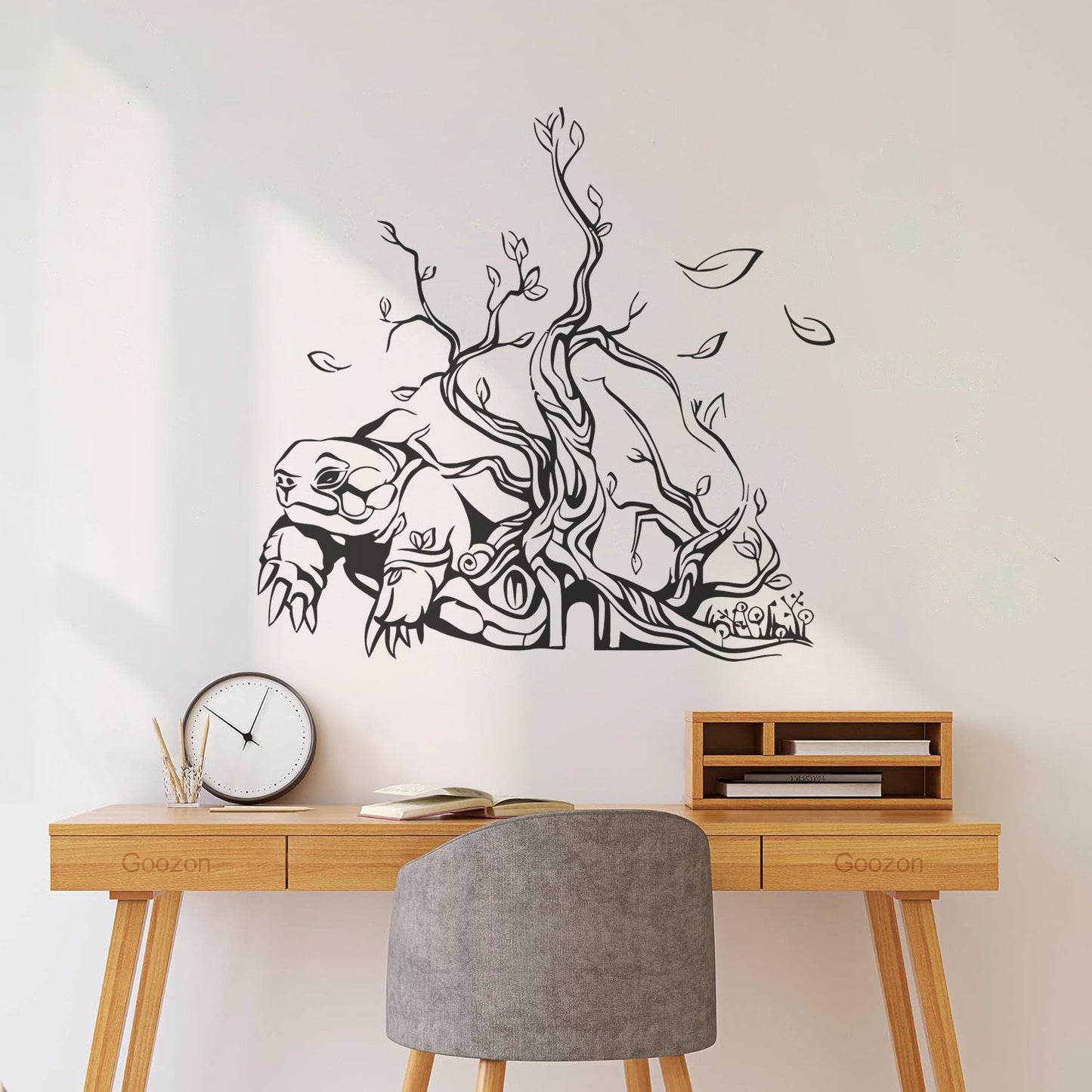 Wall Decals Pvc Turtle Tree Branches Leaves Animal Wall Beautification