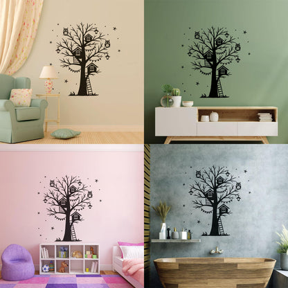 Wall Decals Magic Tree Branch Star Owl Fairy Tale Store Decoration