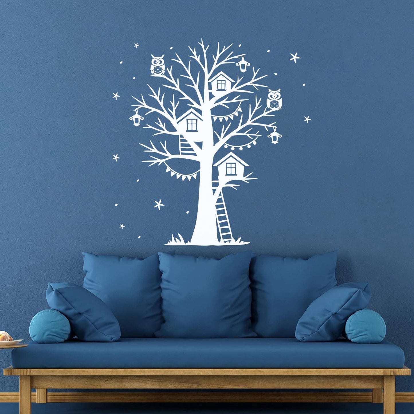Wall Decals Magic Tree Branch Star Owl Fairy Tale Store Decoration