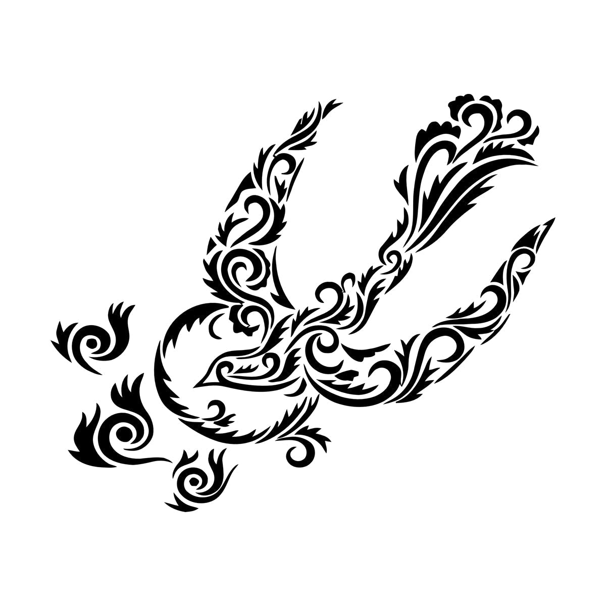 Unreal Magic Bird Pattern Style Tattoo Wall Stickers Easy Installation