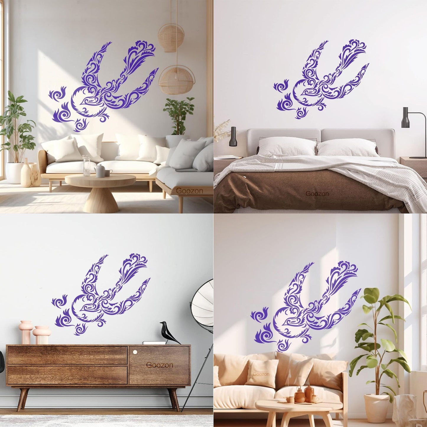 Unreal Magic Bird Pattern Style Tattoo Wall Stickers Easy Installation
