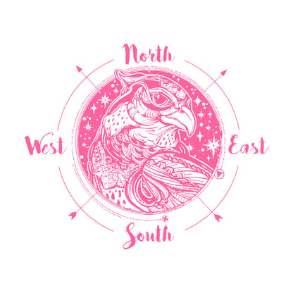 Fine Carving Decals Wind Rose Compass Bird Prey Head West East North South Art Mural Painting