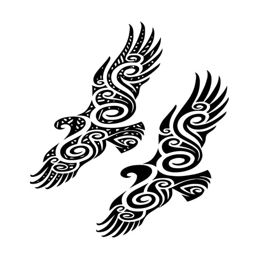 Mural And Wall Vinyl Decal Pair Of Birds Abstract Beautiful Store Decoration