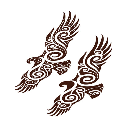 Mural And Wall Vinyl Decal Pair Of Birds Abstract Beautiful Store Decoration