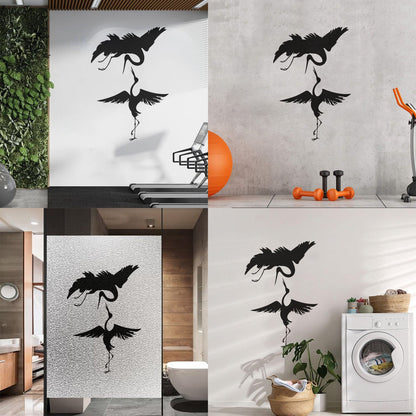 Lettering Stickers Abstract Asian Birds Heron Japanese Style Waterproof