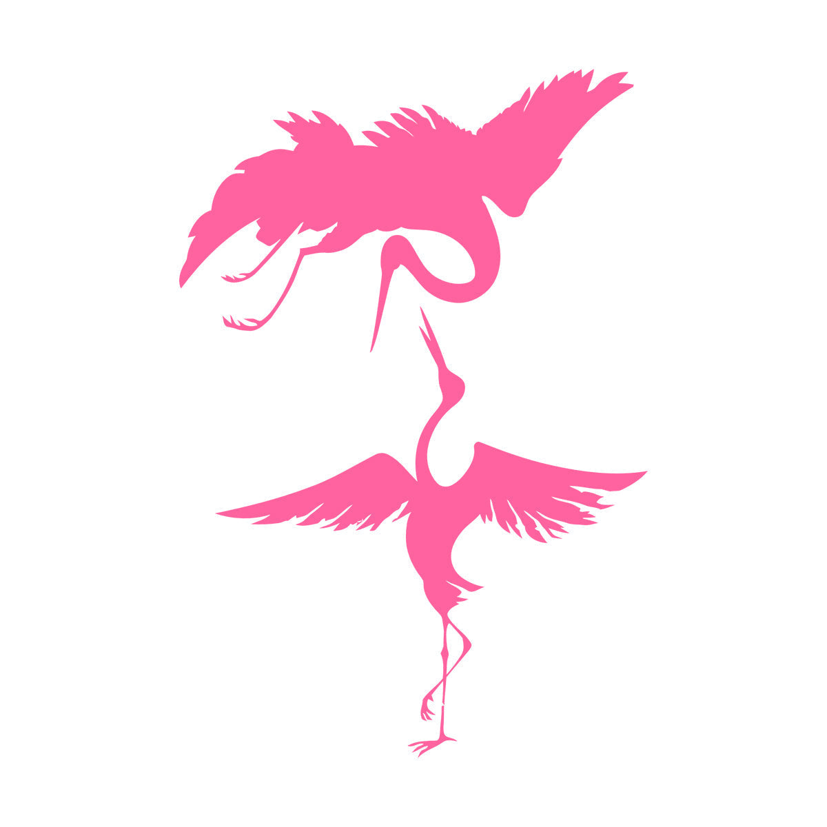 Lettering Stickers Abstract Asian Birds Heron Japanese Style Waterproof