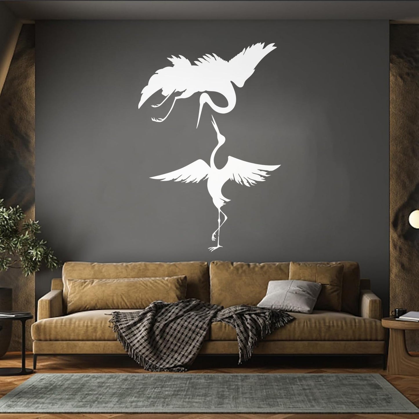 Lettering Stickers Abstract Asian Birds Heron Japanese Style Waterproof