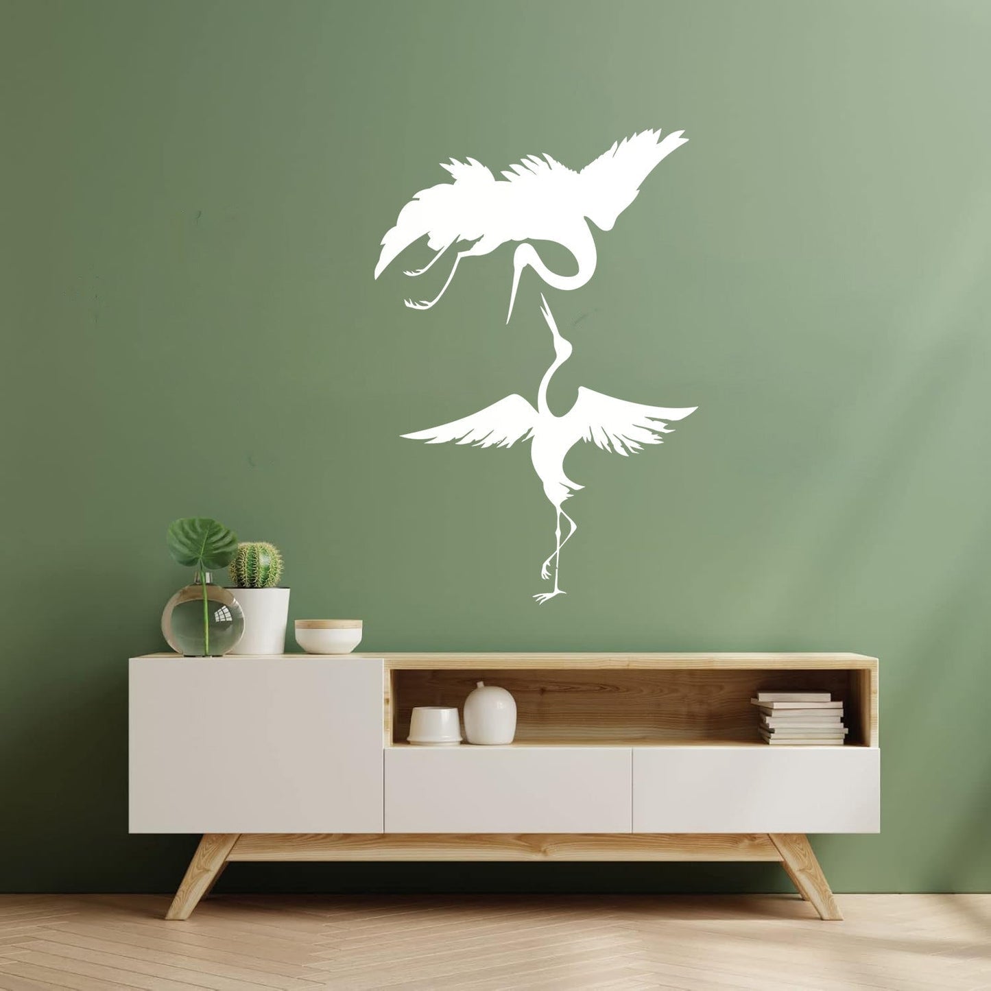 Lettering Stickers Abstract Asian Birds Heron Japanese Style Waterproof