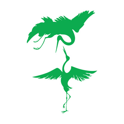 Lettering Stickers Abstract Asian Birds Heron Japanese Style Waterproof
