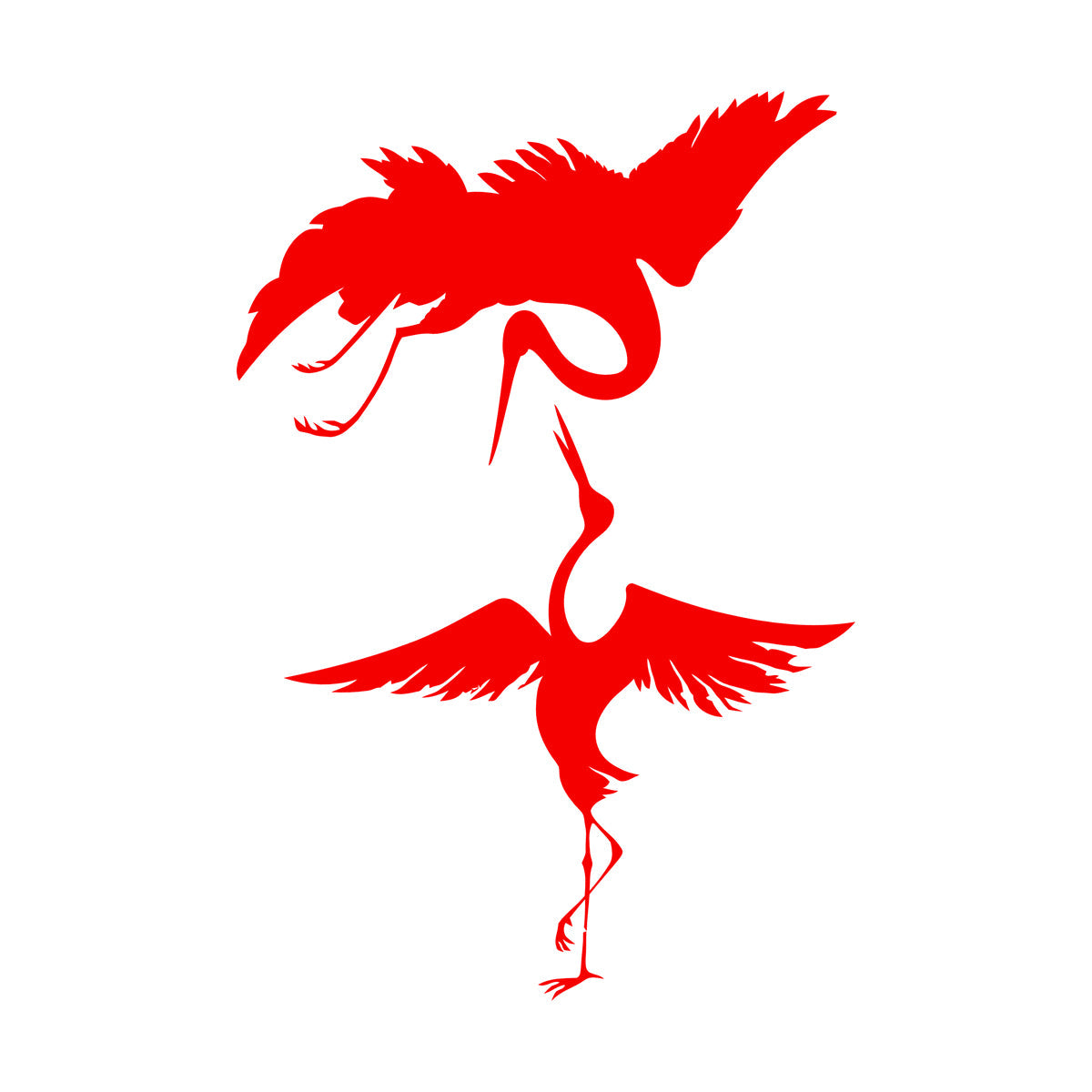 Lettering Stickers Abstract Asian Birds Heron Japanese Style Waterproof