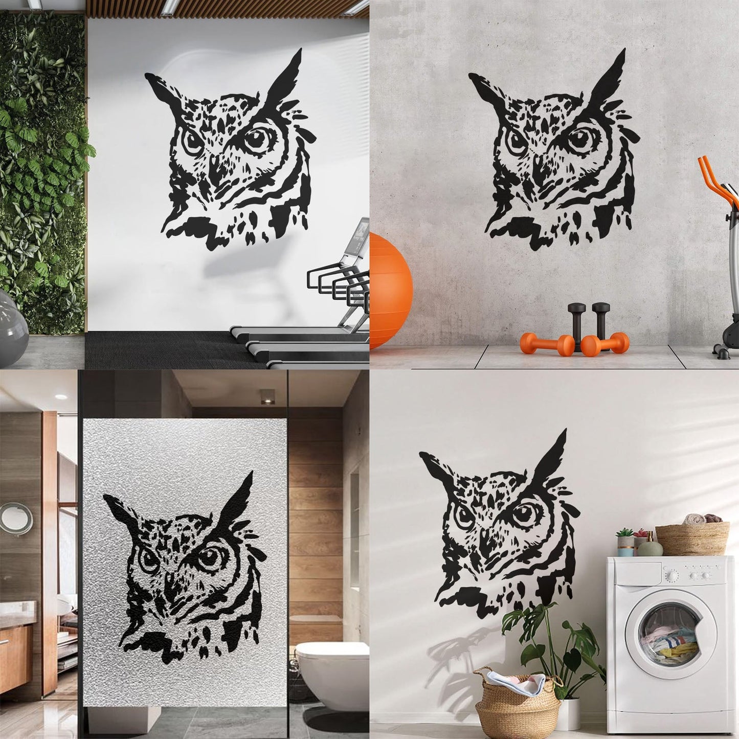 Wall Decals Abstract Bird Head Owl Blot Can Modify And Add Information