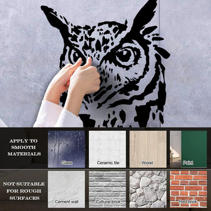 Wall Decals Abstract Bird Head Owl Blot Can Modify And Add Information