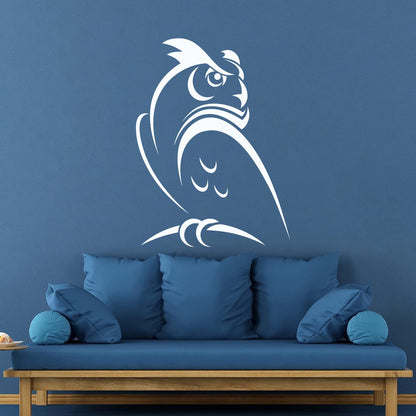 Engraving Decals Abstract Cartoon Owl Bird Kids Wall Beautification