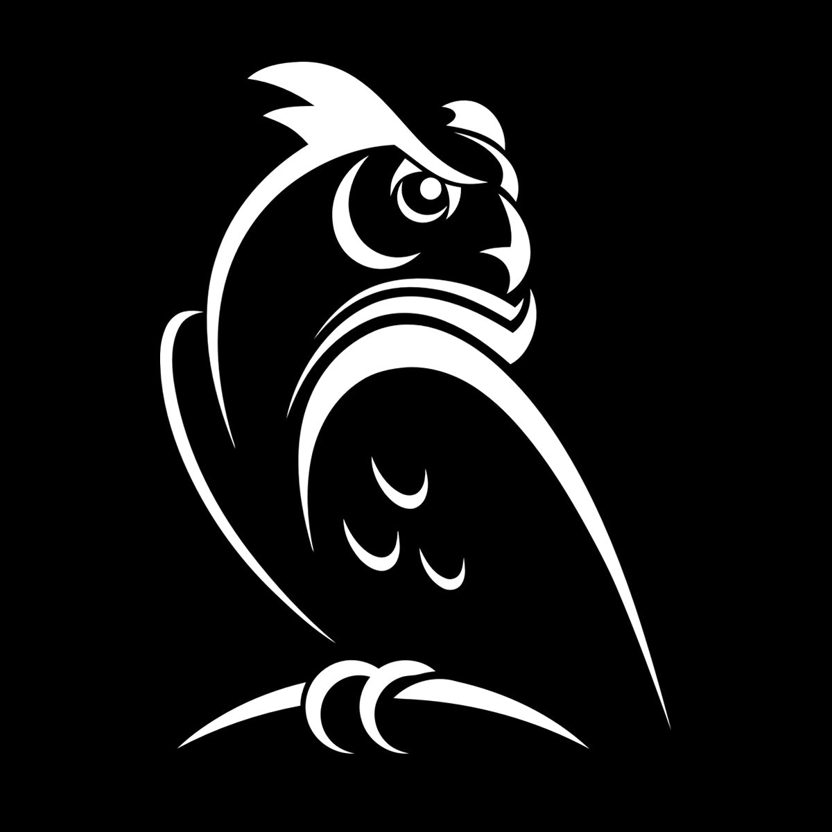 Engraving Decals Abstract Cartoon Owl Bird Kids Wall Beautification