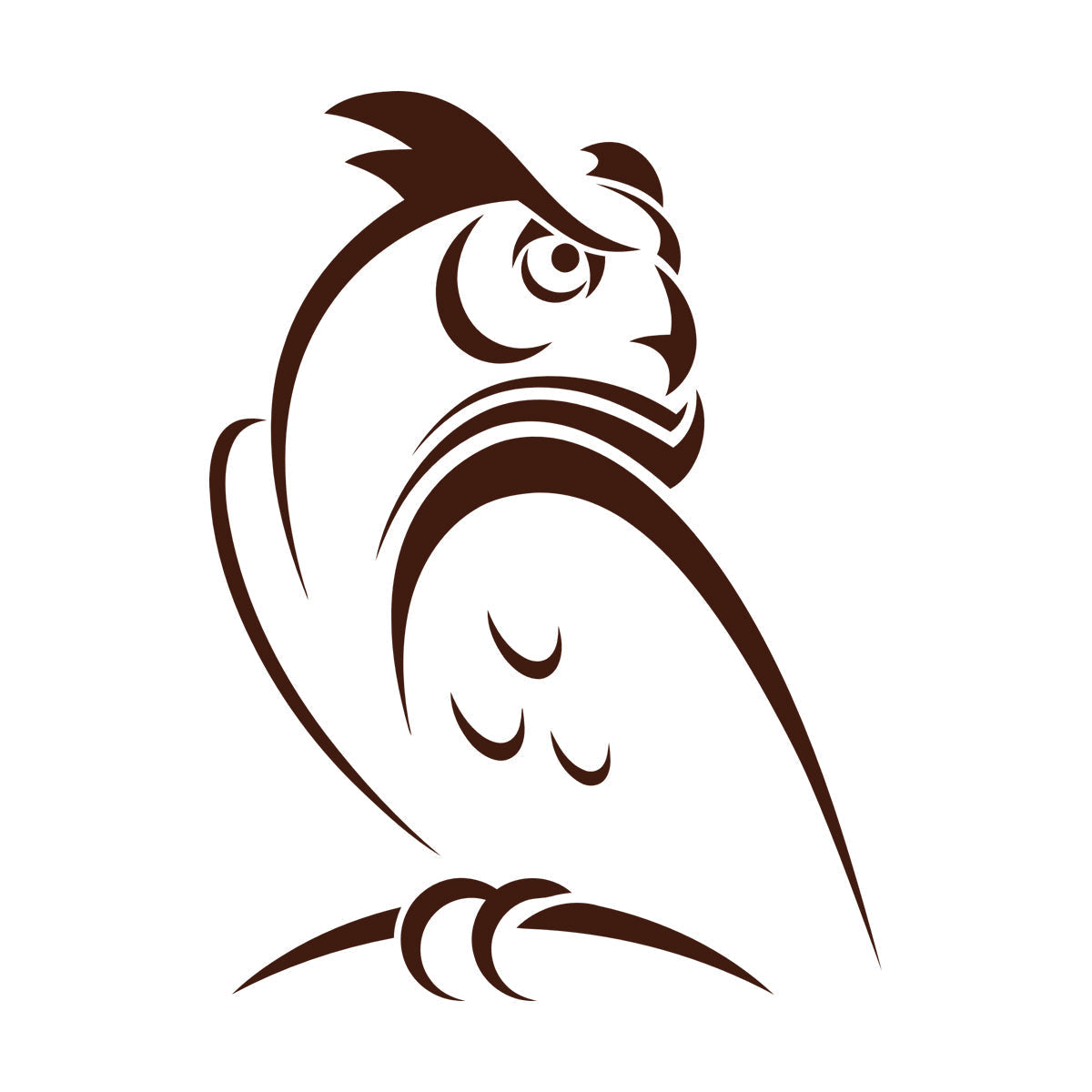 Engraving Decals Abstract Cartoon Owl Bird Kids Wall Beautification