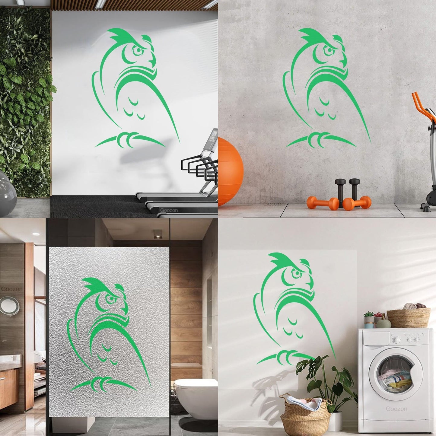 Engraving Decals Abstract Cartoon Owl Bird Kids Wall Beautification