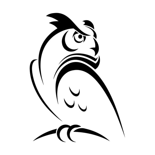 Engraving Decals Abstract Cartoon Owl Bird Kids Wall Beautification