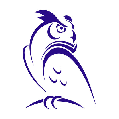 Engraving Decals Abstract Cartoon Owl Bird Kids Wall Beautification