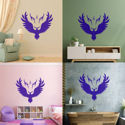 Abstract Lion Head Phoenix Bird Vinyl Art Sticker Self Adhesive