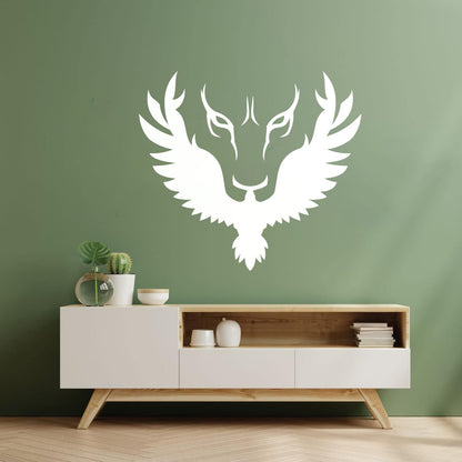 Abstract Lion Head Phoenix Bird Vinyl Art Sticker Self Adhesive