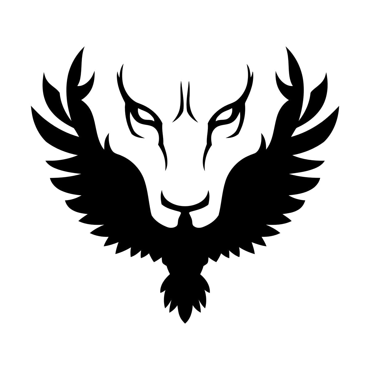 Abstract Lion Head Phoenix Bird Vinyl Art Sticker Self Adhesive