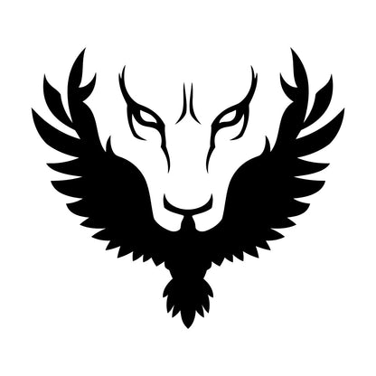 Abstract Lion Head Phoenix Bird Vinyl Art Sticker Self Adhesive