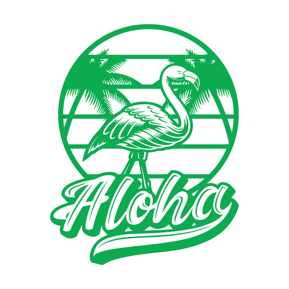 Wall Decals Pvc Aloha Flamingo Bird Beach Style Tropical Equipped With Transfer Film Kit