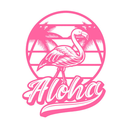 Wall Decals Pvc Aloha Flamingo Bird Beach Style Tropical Equipped With Transfer Film Kit