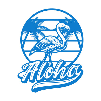 Wall Decals Pvc Aloha Flamingo Bird Beach Style Tropical Equipped With Transfer Film Kit