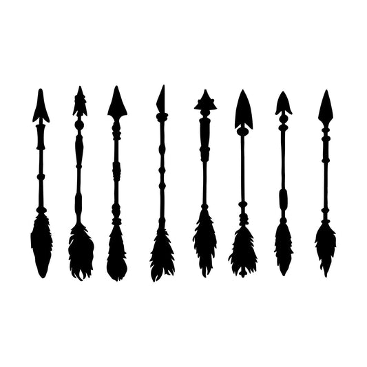 Fine Carving Decals Arrows Bird'S Feathers Ethnic Home Glass Stickers
