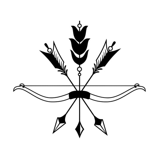 Vinyl Art Sticker Arrows Bow Bird'S Feathers Ethnic Style Hunting Store Decoration