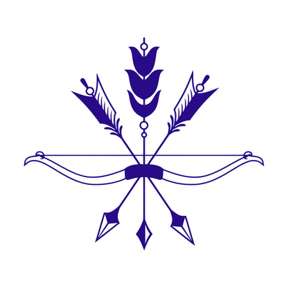 Vinyl Art Sticker Arrows Bow Bird'S Feathers Ethnic Style Hunting Store Decoration