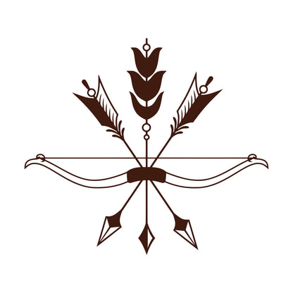 Vinyl Art Sticker Arrows Bow Bird'S Feathers Ethnic Style Hunting Store Decoration