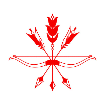 Vinyl Art Sticker Arrows Bow Bird'S Feathers Ethnic Style Hunting Store Decoration