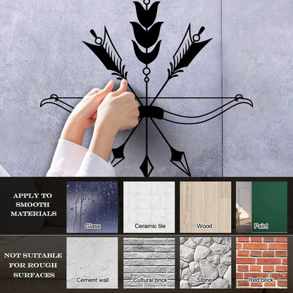 Vinyl Art Sticker Arrows Bow Bird'S Feathers Ethnic Style Hunting Store Decoration