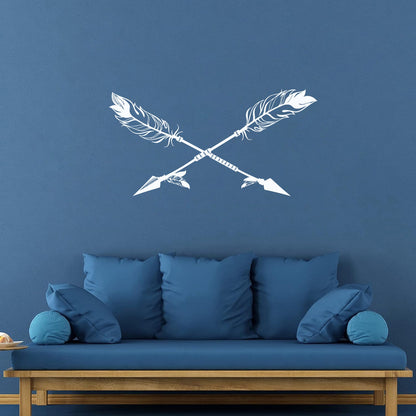 Arrows Ethnic Style Bird'S Feathers Hunter Engraving Stickers Tattoo Culture