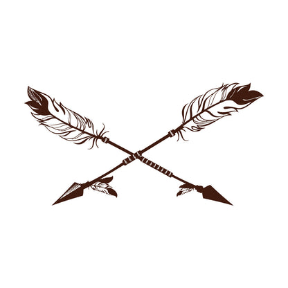 Arrows Ethnic Style Bird'S Feathers Hunter Engraving Stickers Tattoo Culture