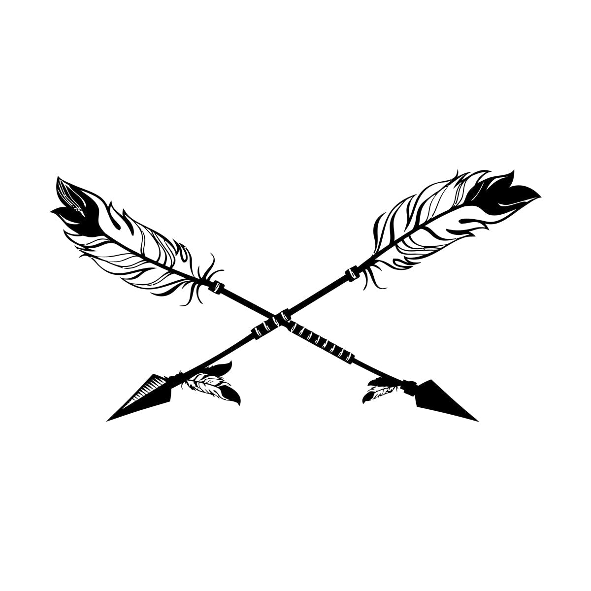 Arrows Ethnic Style Bird'S Feathers Hunter Engraving Stickers Tattoo Culture