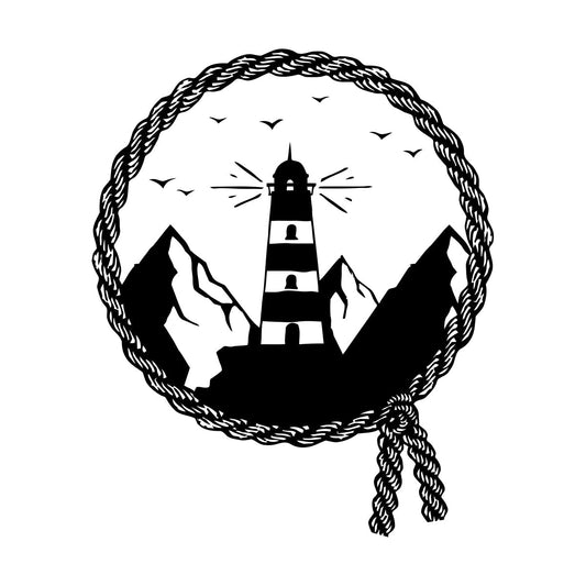 Lettering Stickers Beach House Style Lighthouse Mountains Birds Tattoo Culture