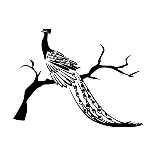 Vinyl Wall Stickers Peacock Beautiful Bird Amazing Fabulous Feathers Self Adhesive
