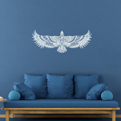 Big Bird Hawk Spread Wings Abstract Falcon Feathers Wildlife Freedom Fine Carving Decals Personalized Customization