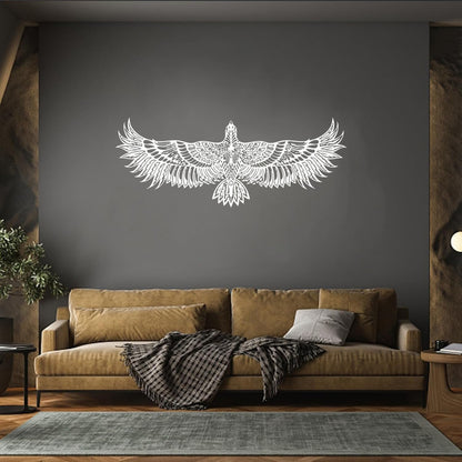 Big Bird Hawk Spread Wings Abstract Falcon Feathers Wildlife Freedom Fine Carving Decals Personalized Customization